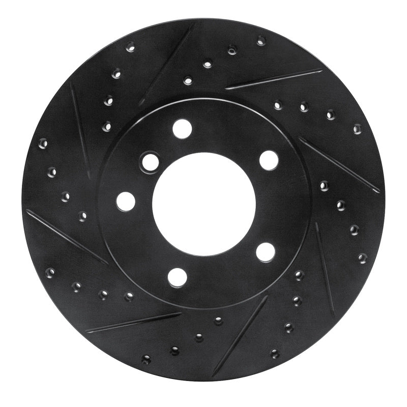R1 06-13 BMW 125i (Mexico) Front Left Drilled & Slotted Black Brake Rotor