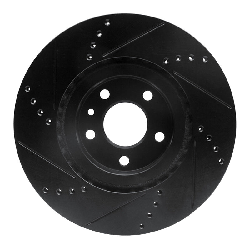 R1 91-20 Alfa Romeo 164 Front Right Drilled & Slotted Black Brake Rotor