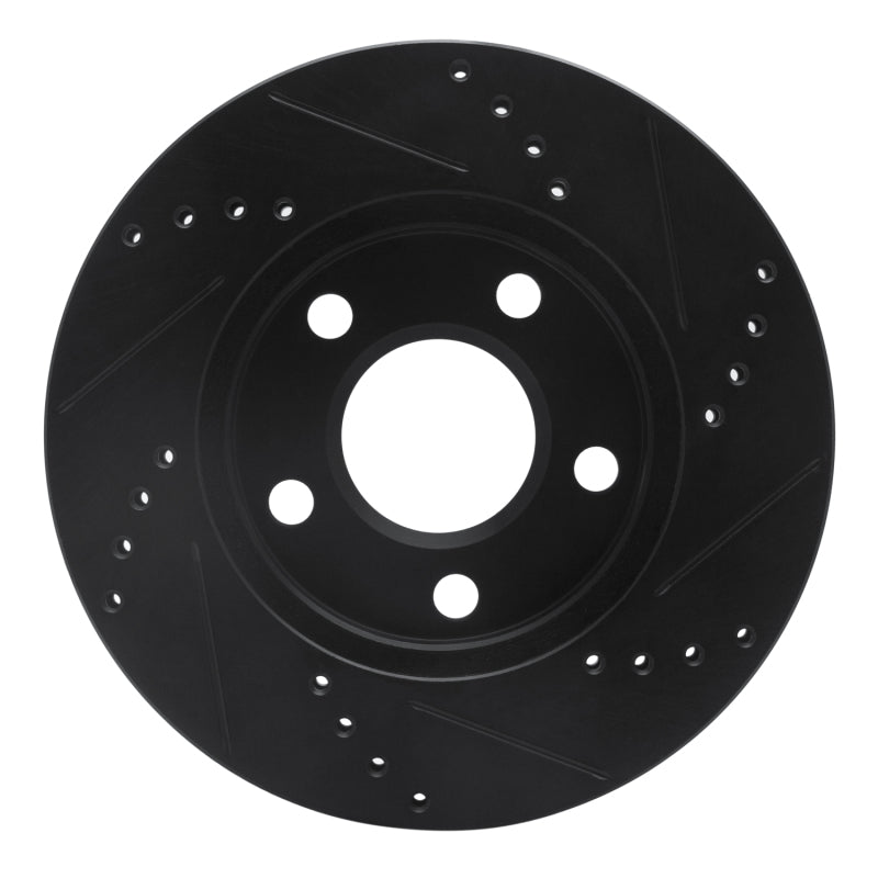 R1 97-05 Buick LeSabre Front Left Drilled & Slotted Black Brake Rotor