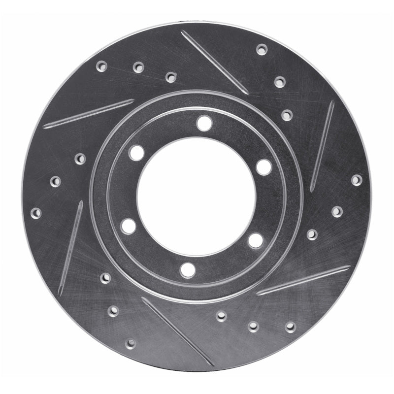 R1 1986-1993 Mazda B2200 Front Right Drilled & Slotted Silver Brake Rotor
