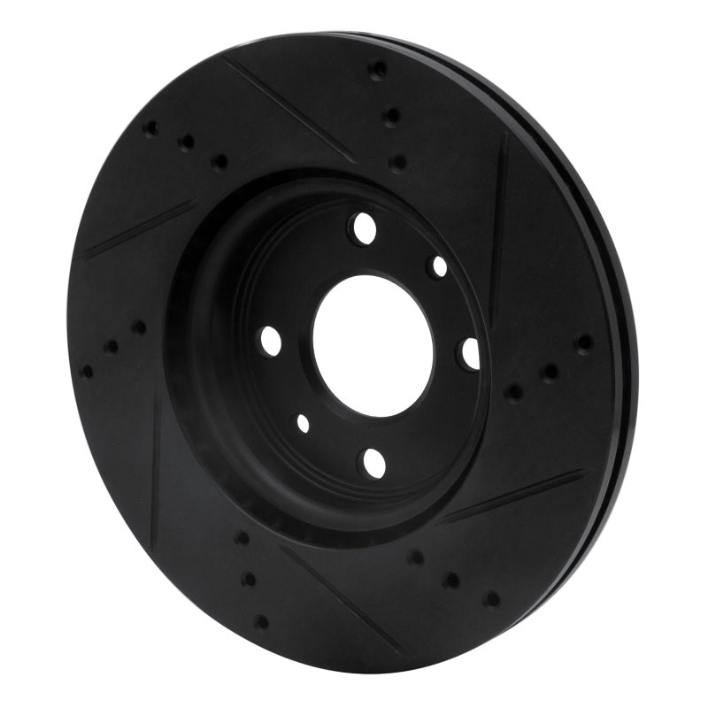 R1 09-19 Dodge Vision (Mexico) Front Left Drilled & Slotted Black Brake Rotor