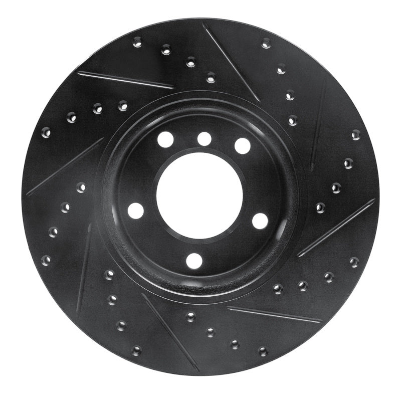 R1 06-13 BMW 125i (Mexico) Front Left Drilled & Slotted Black Brake Rotor