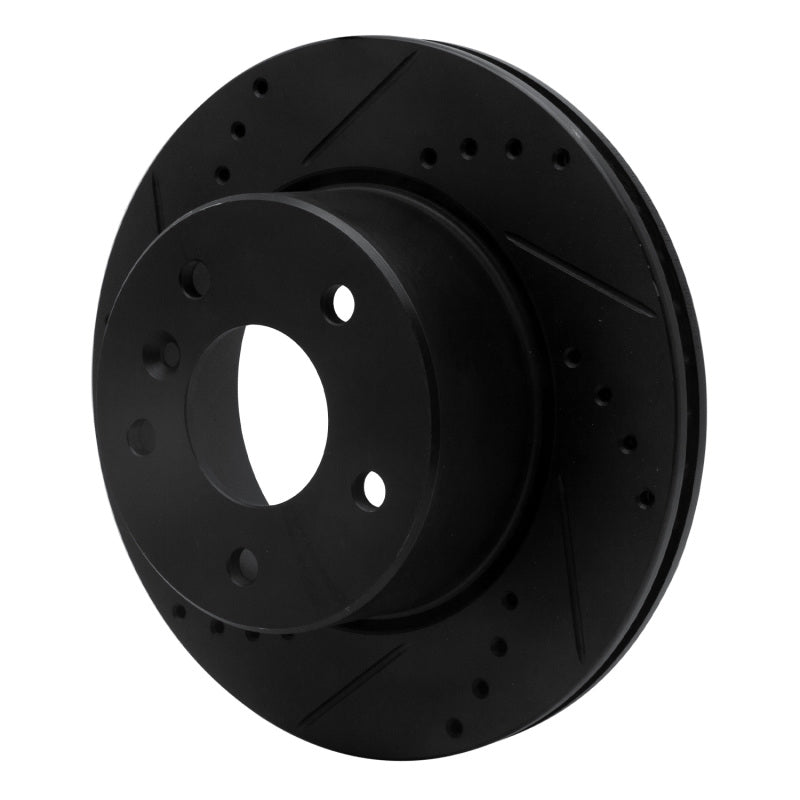 R1 99-04 Land Rover Discovery Front Left Drilled & Slotted Black Brake Rotor