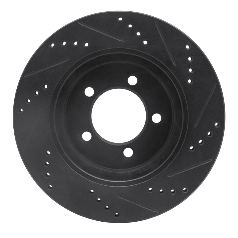 R1 02-05 Ford Explorer Front Left Drilled & Slotted Black Brake Rotor