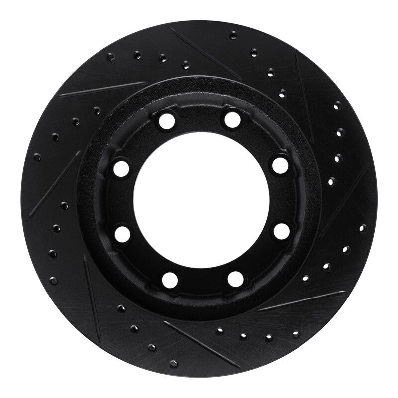 R1 77-79 Ford F-350 4WD (Excl Super Duty) Front Left Drilled & Slotted Black Brake Rotor