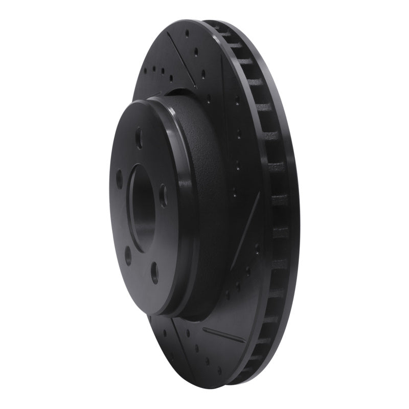 R1 07-12 Dodge Nitro Front Right Drilled & Slotted Black Brake Rotor