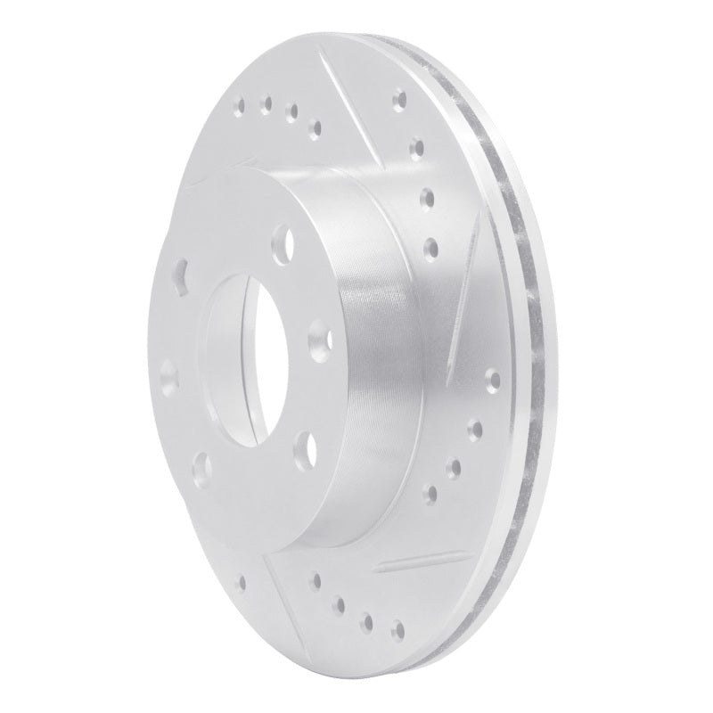 R1 83-87 Honda Prelude Front Right Drilled & Slotted Silver Brake Rotor