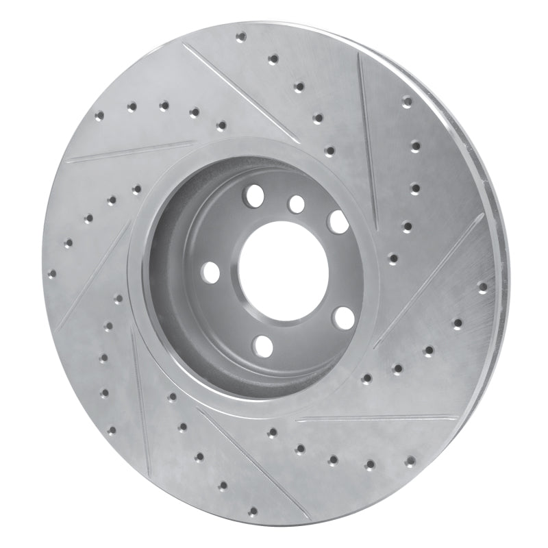 R1 02-06 BMW X5 Front Left Drilled & Slotted Silver Brake Rotor