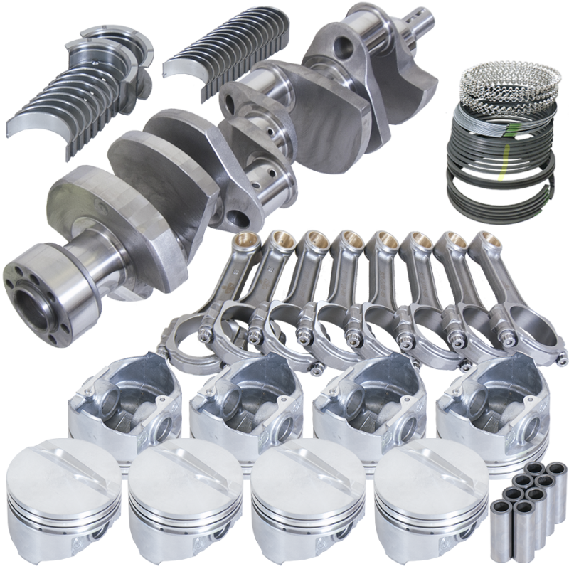 Eagle Chevy 350 1Pc 3.750in Crank 5.700in I-Beam Rod 4.000in Pistons 168 Tooth FP Balanced Assembly