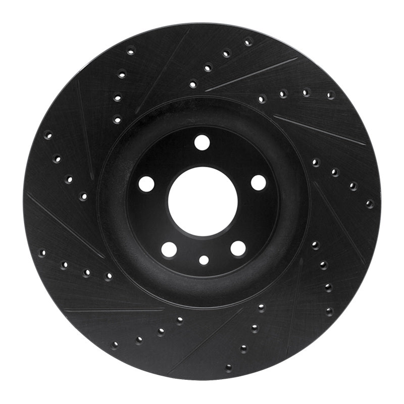R1 13-20 Ford Fusion Front Right Drilled & Slotted Black Brake Rotor