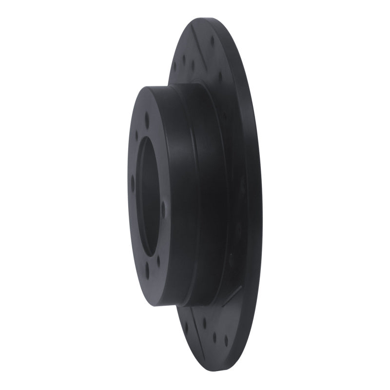 R1 88-93 Dodge Colt Rear Right Drilled & Slotted Black Brake Rotor