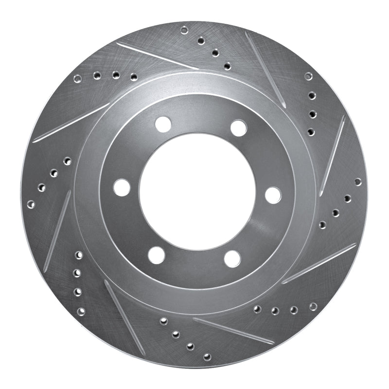 R1 03-09 Lexus GX470 Front Right Drilled & Slotted Silver Brake Rotor