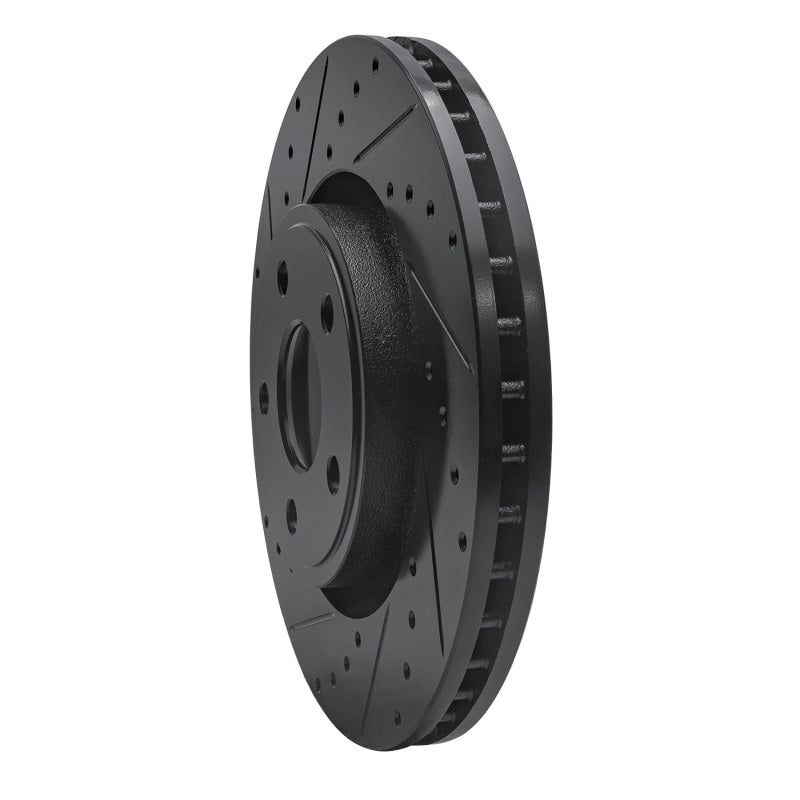 R1 11-25 Dodge Durango Front Left Drilled & Slotted Black Brake Rotor