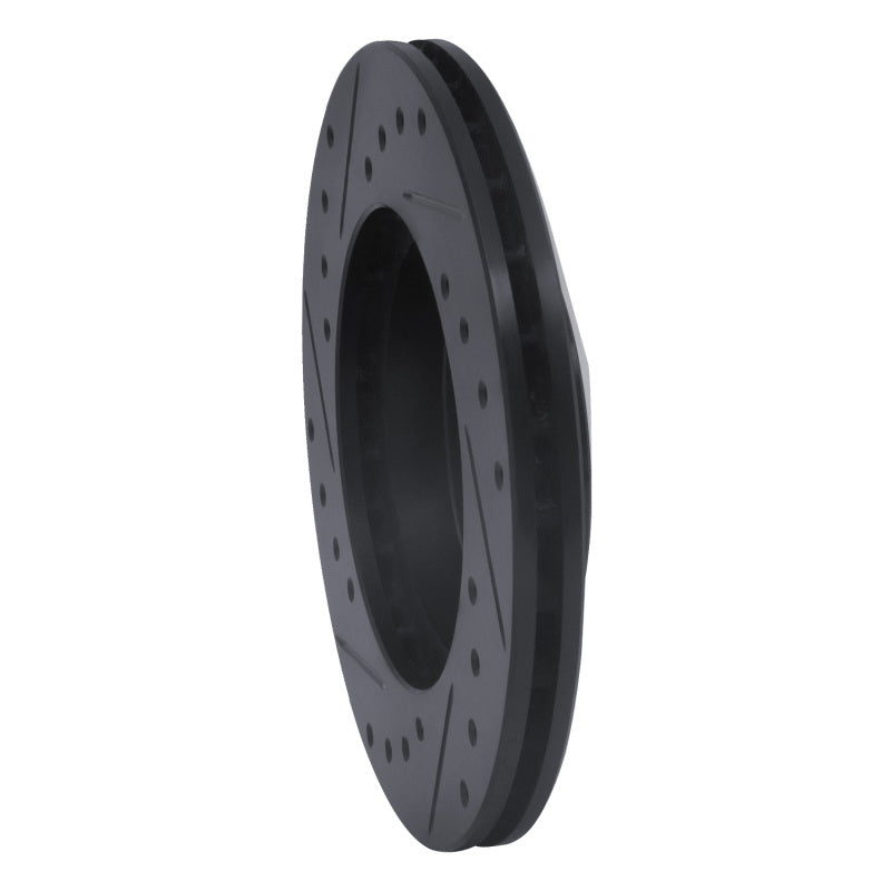 R1 80-08 Audi 4000 Front Right Drilled & Slotted Black Brake Rotor