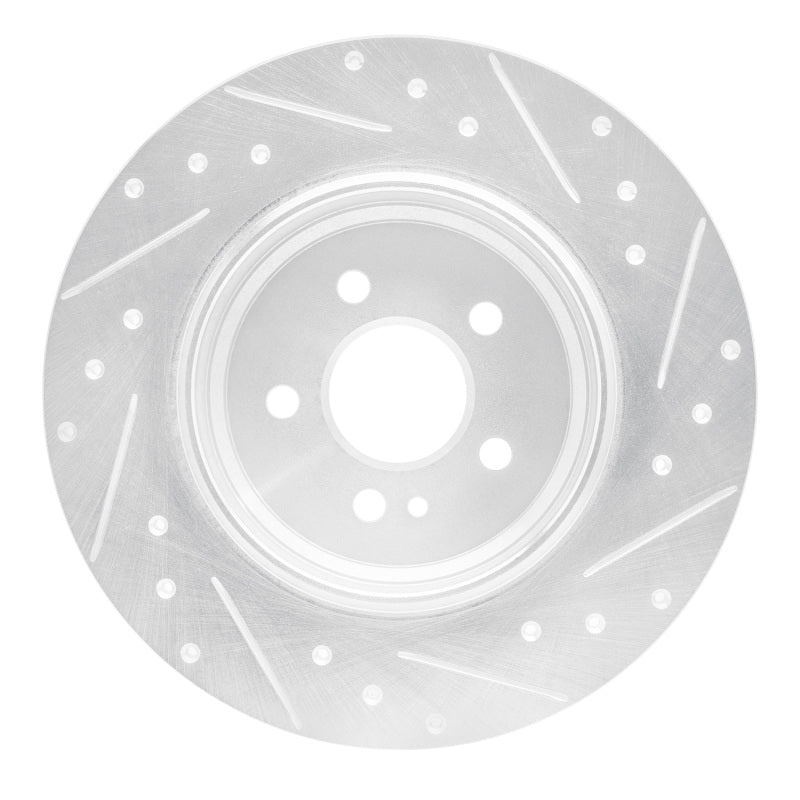 R1 00-05 Mercedes-Benz ML430 Rear Left Drilled & Slotted Silver Brake Rotor