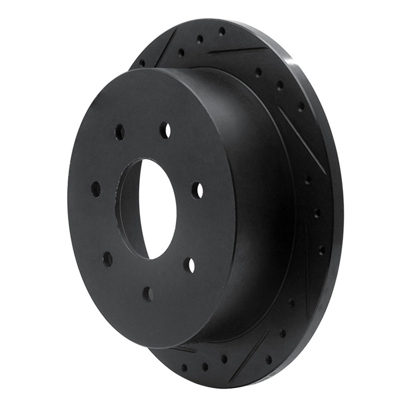 R1 97-04 Ford F-150 4WD Rear Left Drilled & Slotted Black Brake Rotor