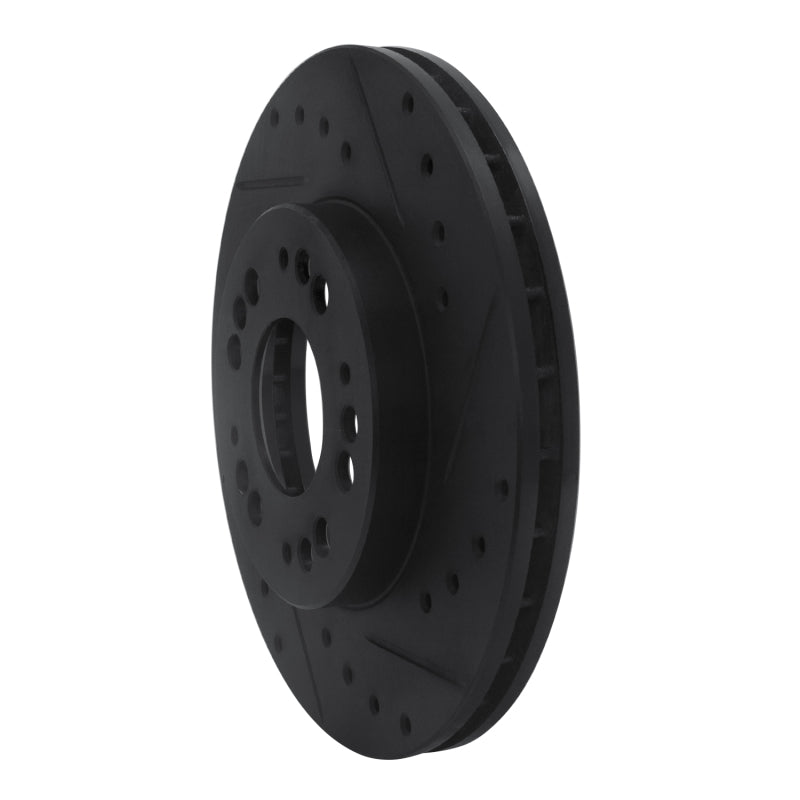 R1 91-04 Dodge STEALTH Front Right Drilled & Slotted Black Brake Rotor