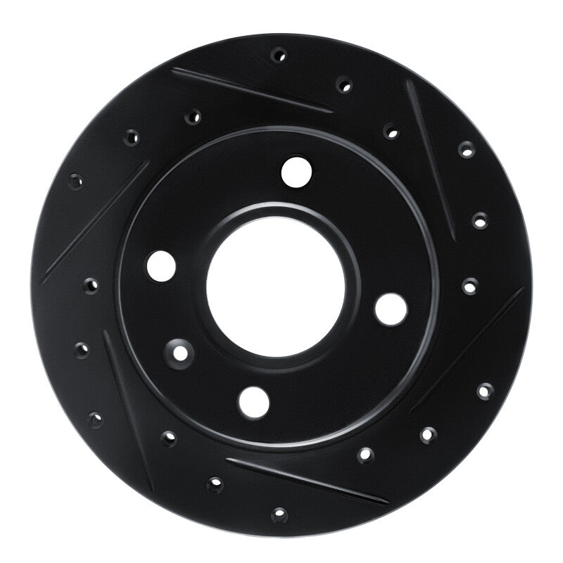 R1 96-15 Ford Fiesta (Mexico) Front Right Drilled & Slotted Black Brake Rotor