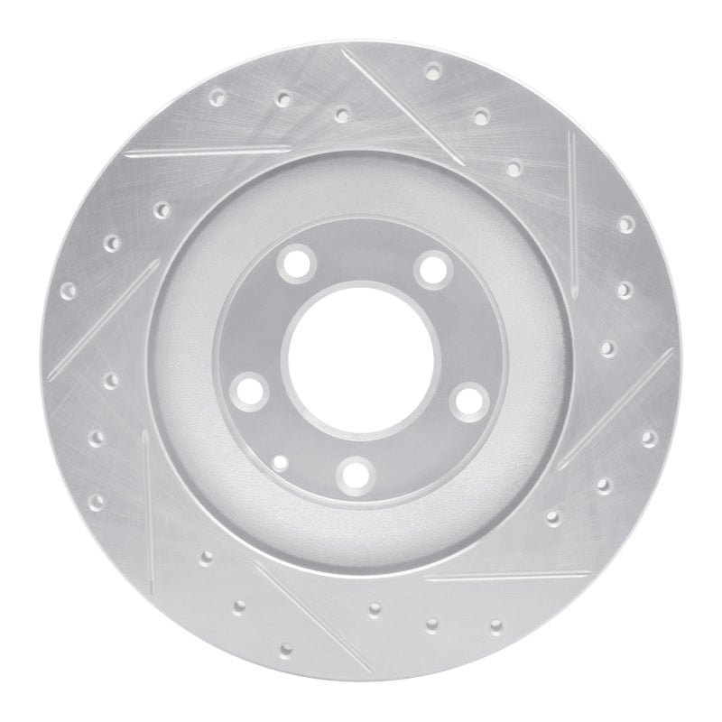 R1 04-11 Mazda RX-8 Rear Left Drilled & Slotted Silver Brake Rotor