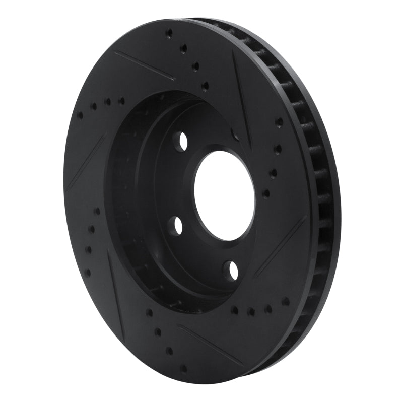 R1 97-05 Buick LeSabre Front Left Drilled & Slotted Black Brake Rotor
