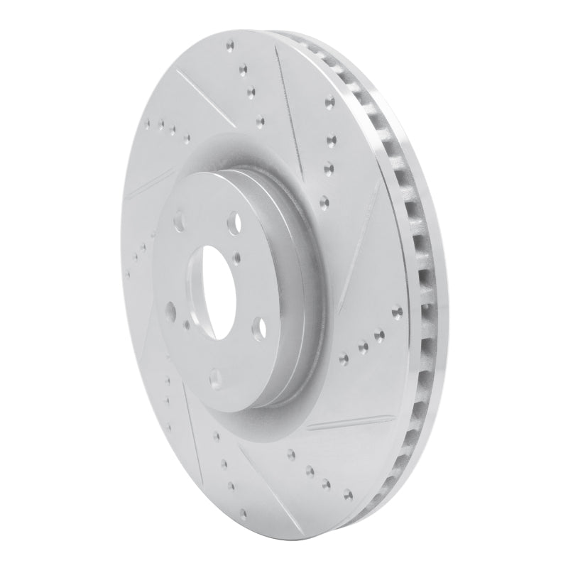 R1 09-11 Lexus GS450H Right Front Drilled & Slotted Silver Brake Rotor