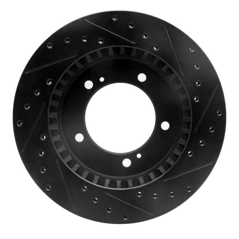 R1 96-98 Suzuki Sidekick Front Left Drilled & Slotted Black Brake Rotor
