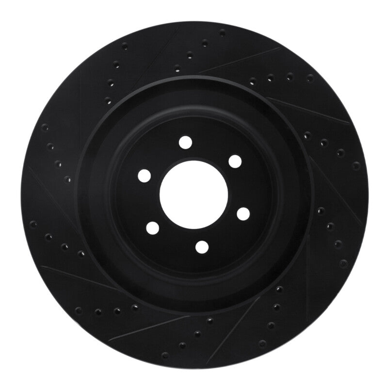 R1 2003-2017 Dodge Viper Front Right Drilled & Slotted Black Brake Rotor