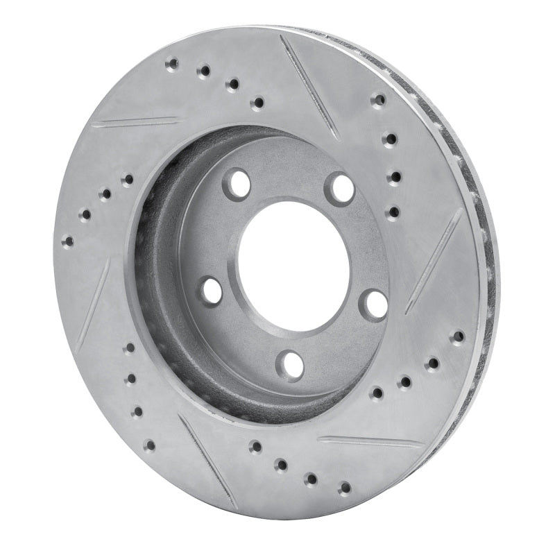 R1 70-93 Ford Taurus (Excl SHO) Front Left Drilled & Slotted Silver Brake Rotor