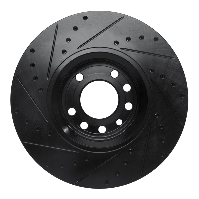 R1 99-10 Chevrolet ASTRA (Mexico) Front Right Drilled & Slotted Black Brake Rotor