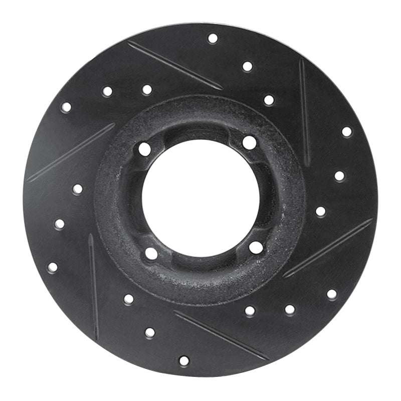 R1 80-82 Toyota Tercel Front Left Drilled & Slotted Black Brake Rotor