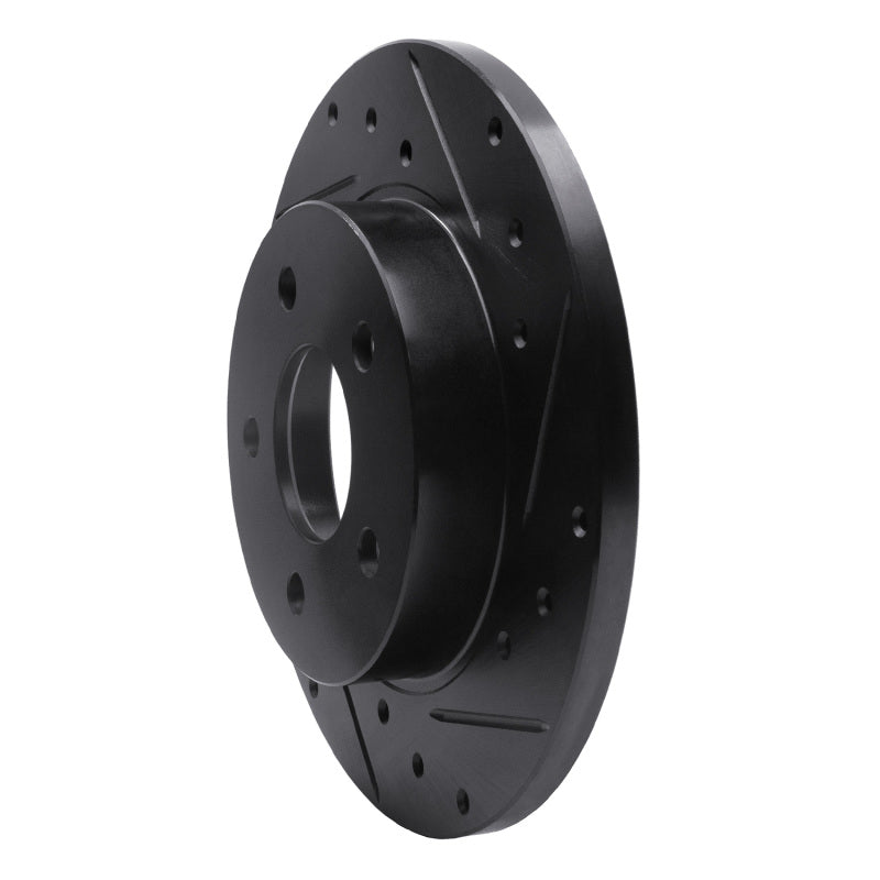 R1 04-12 Chevrolet Malibu Rear Right Drilled & Slotted Black Brake Rotor