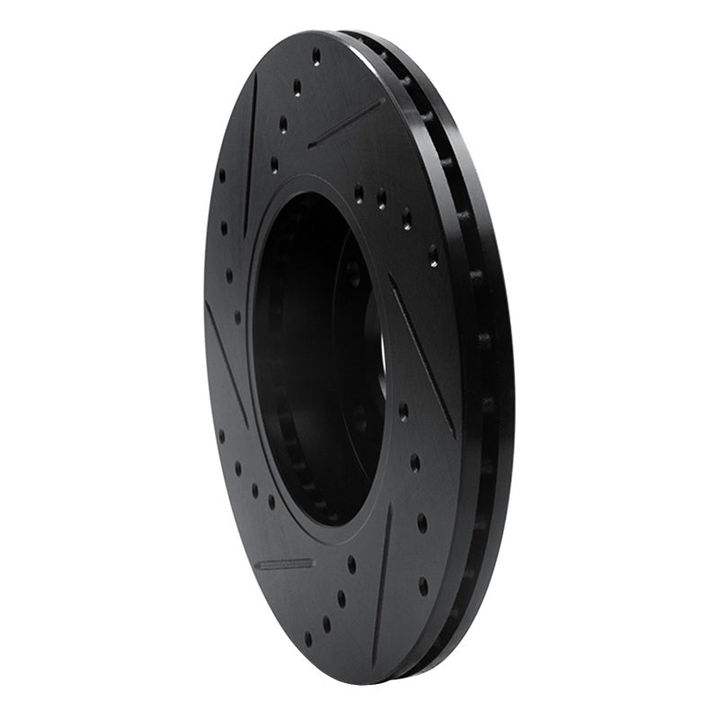 R1 89-99 Infiniti I30 Front Right Drilled & Slotted Black Brake Rotor
