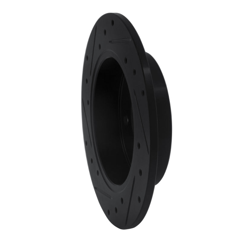 R1 89-93 Nissan Maxima Rear Right Drilled & Slotted Black Brake Rotor