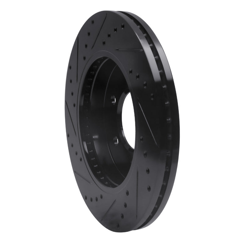 R1 04-08 Ford F-150 4WD Front Right Drilled & Slotted Black Brake Rotor