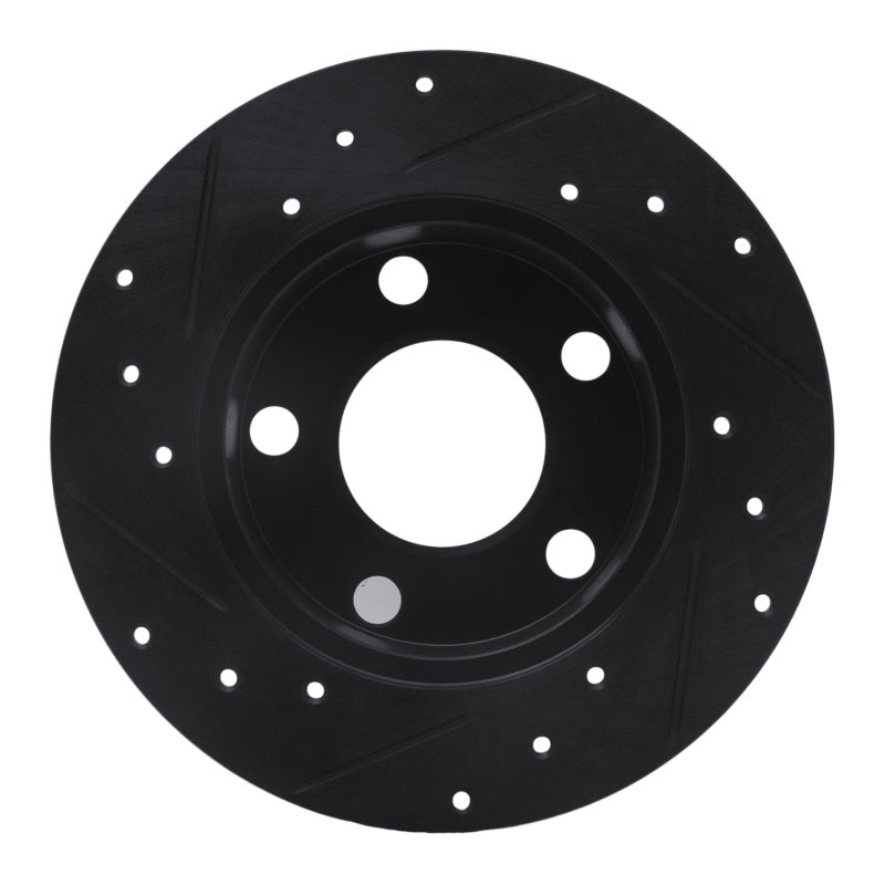 R1 92-05 Audi 100 Quattro Rear Right Drilled & Slotted Black Brake Rotor