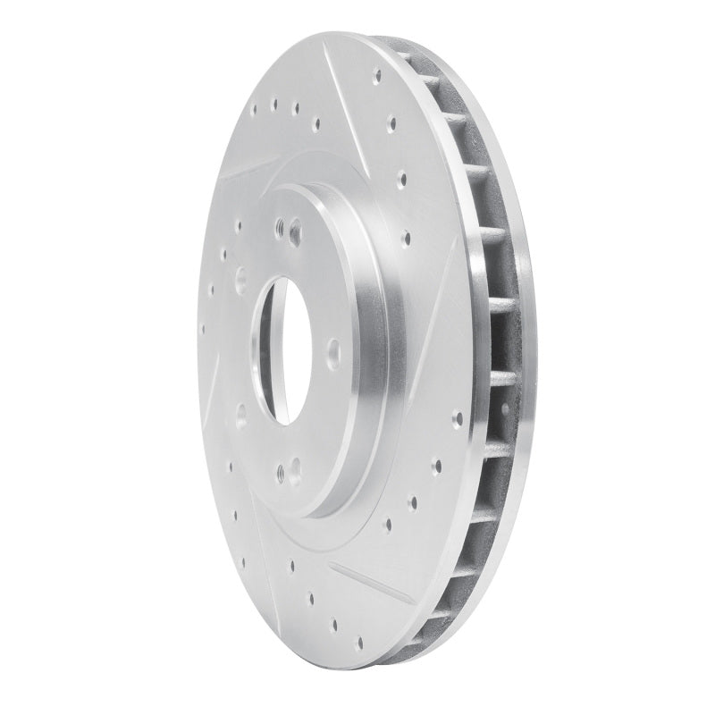 R1 91-93 Dodge STEALTH Front Right Drilled & Slotted Silver Brake Rotor