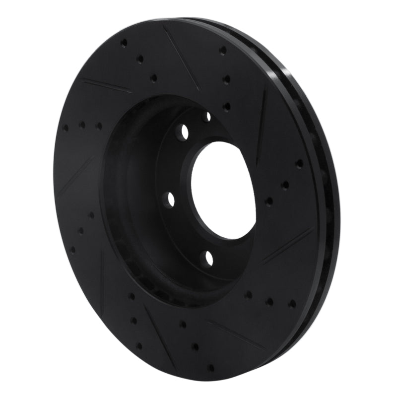 R1 06-25 American Coach Patriot Front Left Drilled & Slotted Black Brake Rotor