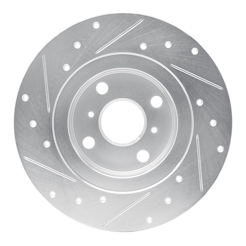 R1 87-89 Toyota MR2 Rear Right Drilled & Slotted Silver Brake Rotor