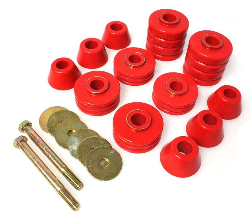 Energy Suspension Body Mount Set Inc. Hardware - Red