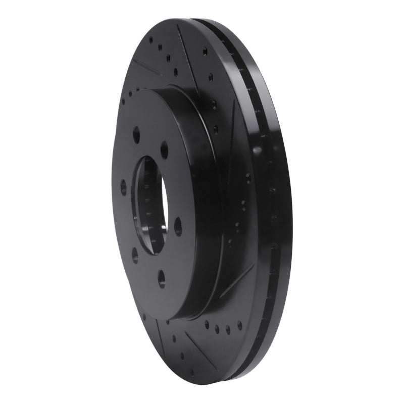 R1 04-08 Ford F-150 4WD Front Right Drilled & Slotted Black Brake Rotor