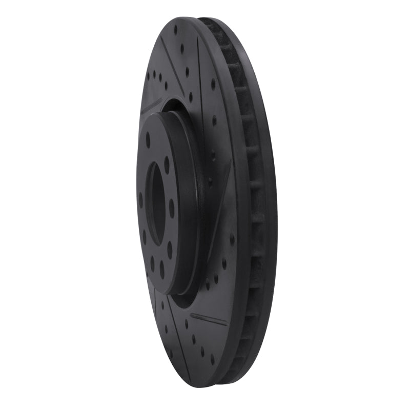 R1 03-11 Cadillac BLS (Mexico) Front Right Drilled & Slotted Black Brake Rotor