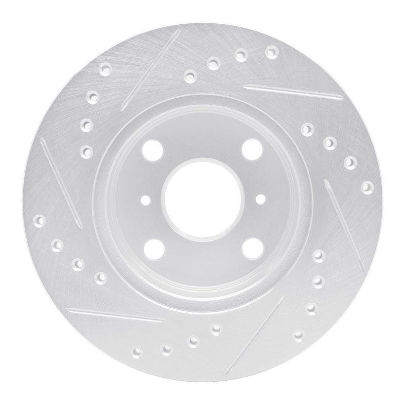 R1 85-88 Chevrolet Nova Front Right Drilled & Slotted Silver Brake Rotor