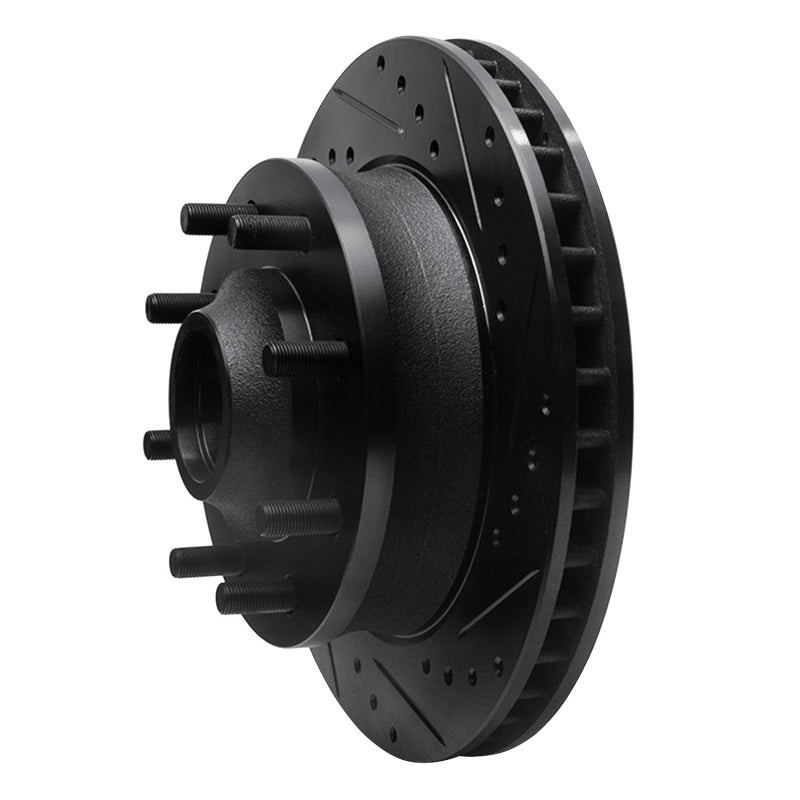 R1 71-95 Chevrolet C20 Pickup Front Right Drilled & Slotted Black Brake Rotor