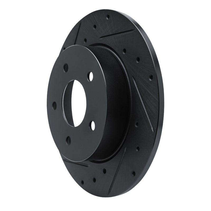 R1 19-25 Nissan ALTIMA Rear Left Drilled & Slotted Black Brake Rotor