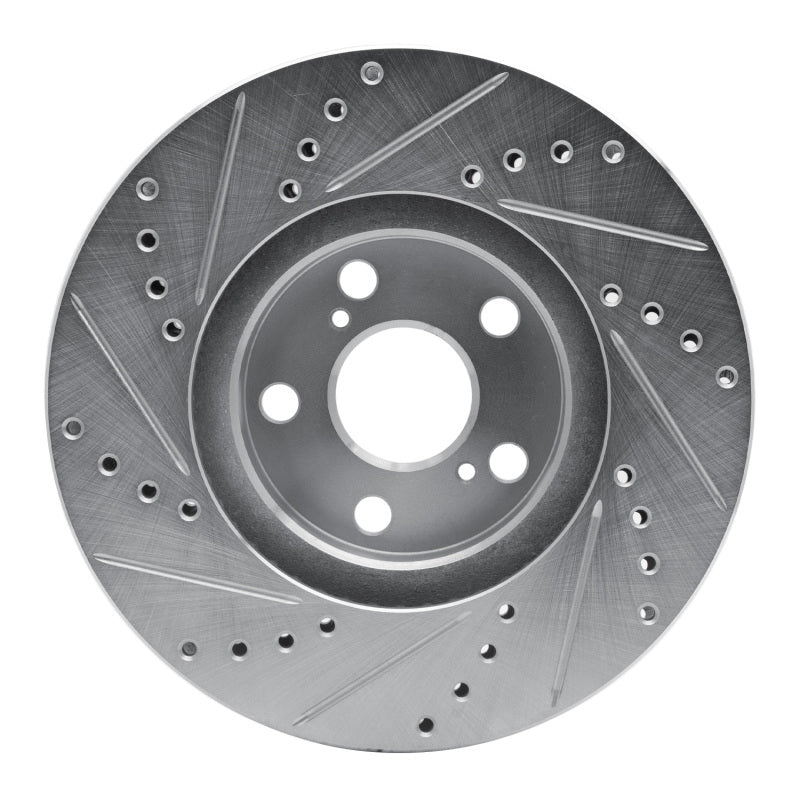 R1 00-10 Pontiac Vibe Front Right Drilled & Slotted Silver Brake Rotor