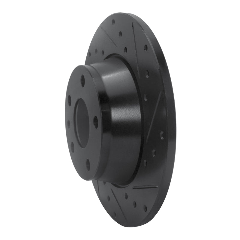 R1 08-15 Audi TT Quattro Rear Right Drilled & Slotted Black Brake Rotor