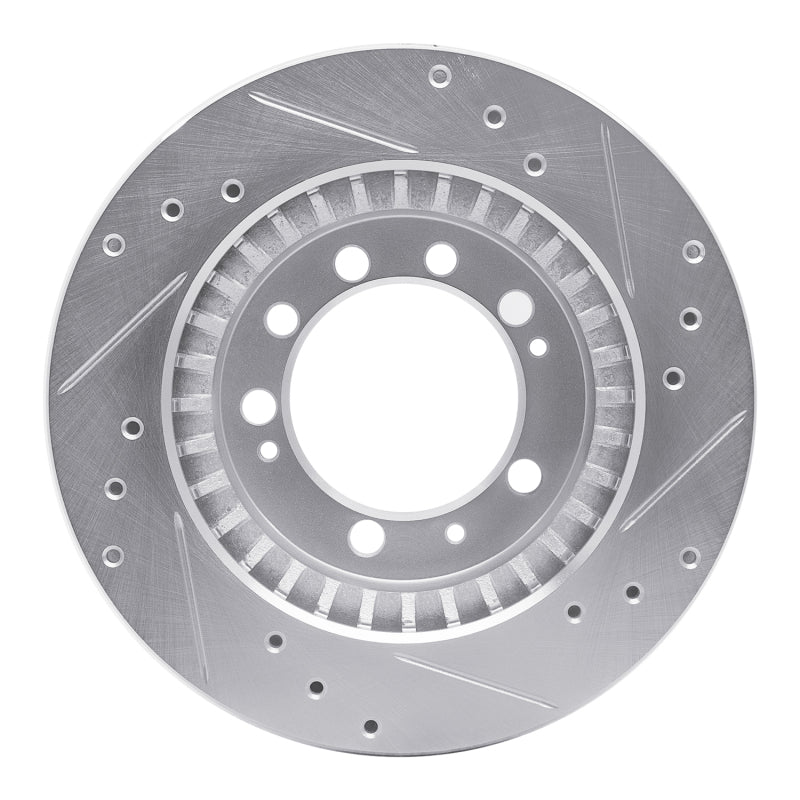 R1 83-89 Chrysler Conquest Rear Left Drilled & Slotted Silver Brake Rotor