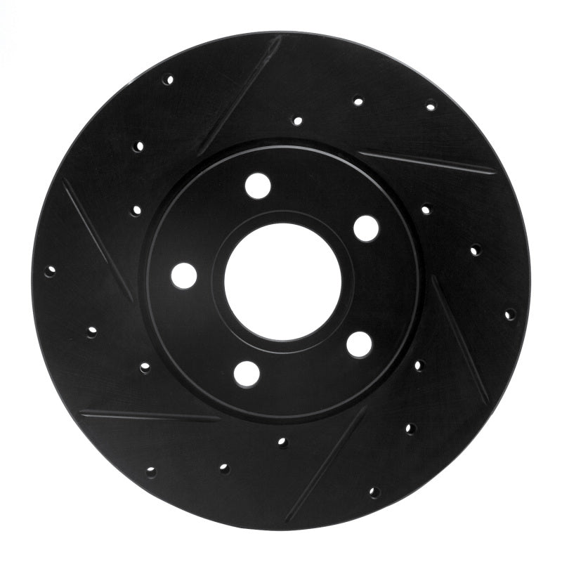 R1 12-18 Ford C-MAX Front Left Drilled & Slotted Black Brake Rotor