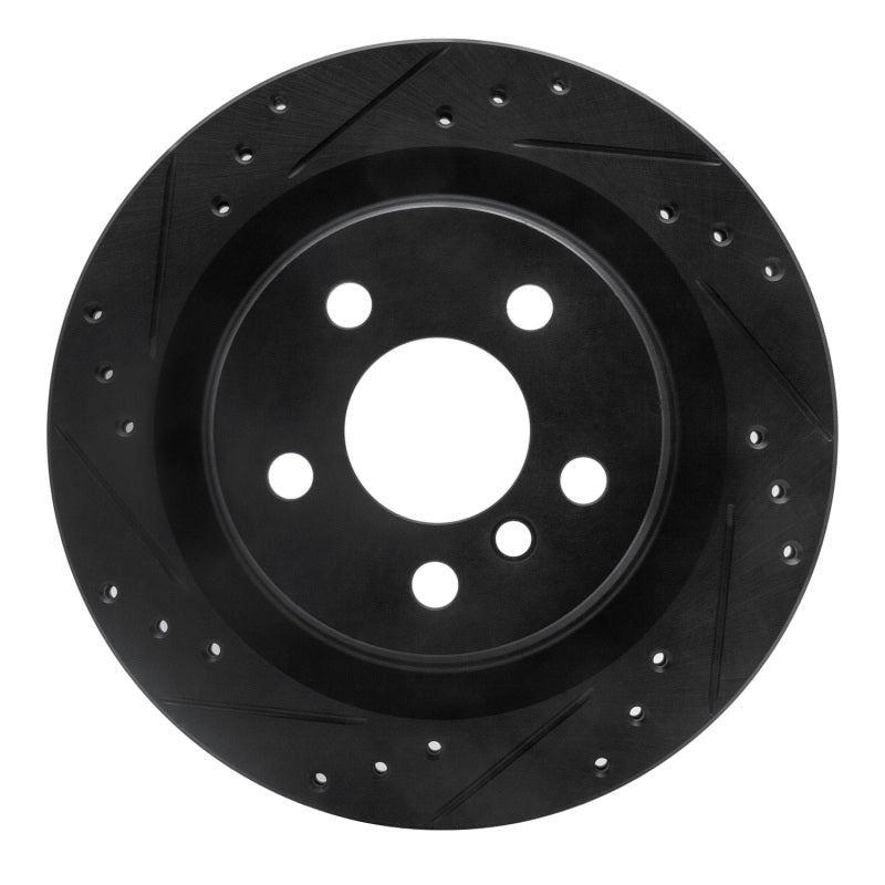 R1 16-26 BMW 228I Gran Coupe Rear Left Drilled & Slotted Black Brake Rotor