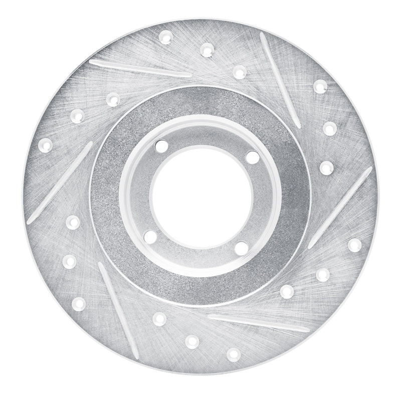 R1 81-84 Toyota Starlet Front Left Drilled & Slotted Silver Brake Rotor